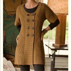 Soft Surroundings Brown TanCity Sweater Cardigan Buttons XS